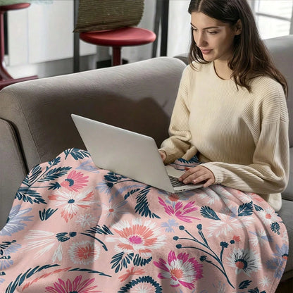 1PC Flannel Cooling Summer Blanket, Throw Blanket,Soft Multi-Use Bed Blanket, Foldable Lightweight Blanket For Beach Camping Travel Home, Versatile Indoor Outdoor Blankets Christmas Halloween