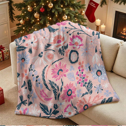 1PC Flannel Cooling Summer Blanket, Throw Blanket,Soft Multi-Use Bed Blanket, Foldable Lightweight Blanket For Beach Camping Travel Home, Versatile Indoor Outdoor Blankets Christmas Halloween