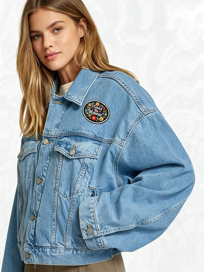 1pc Floral Embroidered Patch With "I Could Be Meaner" Quote And Flower Design, Sew-On Or Iron-On, Suitable For Jackets, Pants, Backpacks, Hats And Tote Bags DIY Decoration, Cool And Cute DIY Patch For