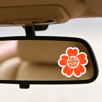 1pc Flower Graphic Sticker, Full Of And Rage Letter Print Decorative Decal For Car Rearview Mirror, Phone, Laptop, Luggage