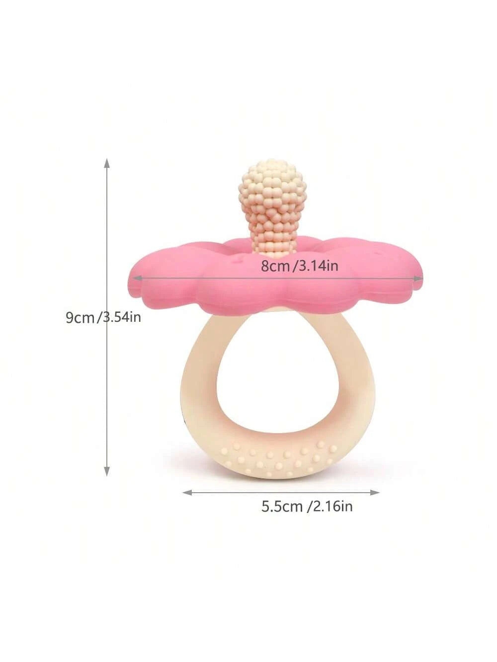 1pc Flower Shaped Silicone Baby Teether, Made Of Silicone, Easy To Grip And Clean, Great Gift For Newborn Babies
