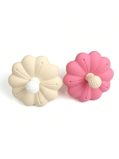 1pc Flower Shaped Silicone Baby Teether, Made Of Silicone, Easy To Grip And Clean, Great Gift For Newborn Babies