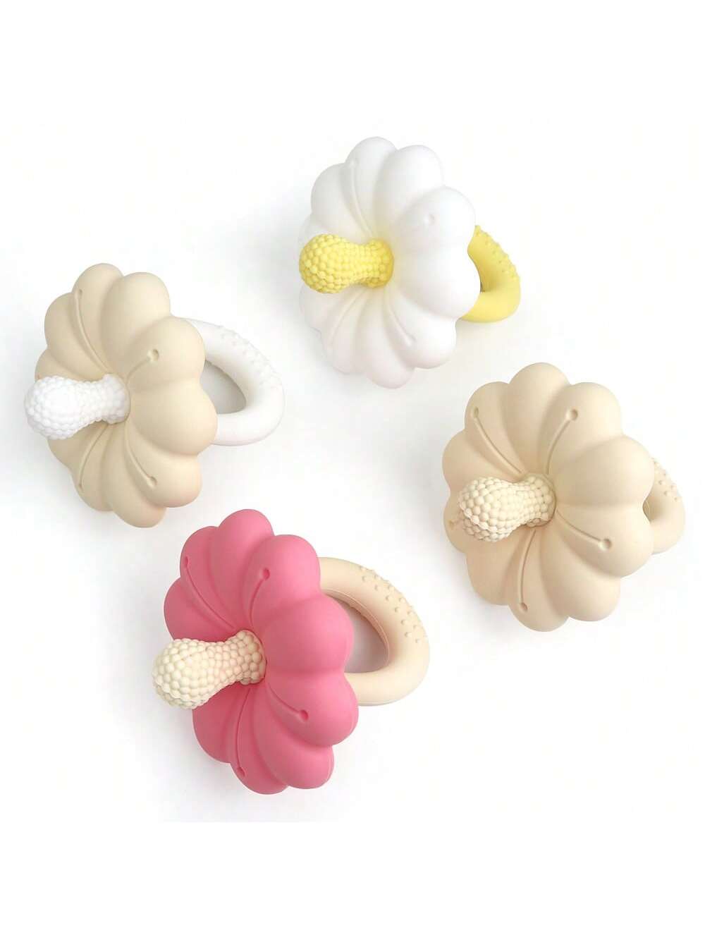 1pc Flower Shaped Silicone Baby Teether, Made Of Silicone, Easy To Grip And Clean, Great Gift For Newborn Babies