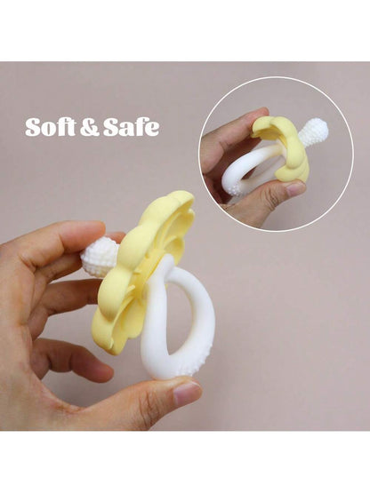 1pc Flower Shaped Silicone Baby Teether, Made Of Silicone, Easy To Grip And Clean, Great Gift For Newborn Babies