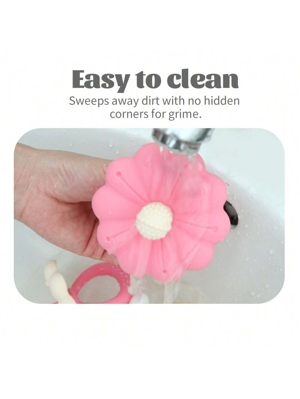 1pc Flower Shaped Silicone Baby Teether, Made Of Silicone, Easy To Grip And Clean, Great Gift For Newborn Babies