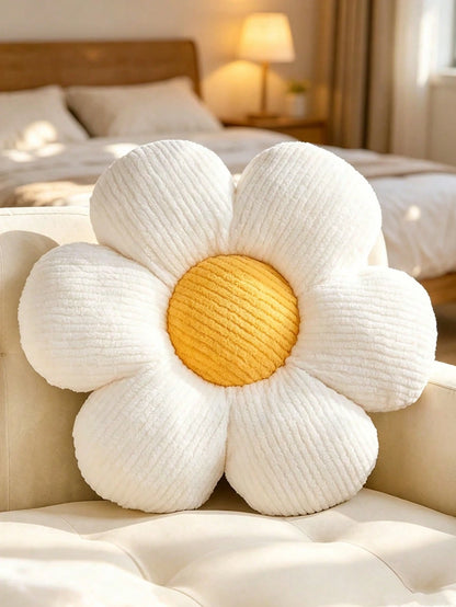 1pc Flower Shaped Throw Pillow, Decorative Cushion For Bed And Sofa, Daisy Pillow Home Decor, Bedroom Decoration, Room Decor, Daily Party, Spring Summer Pillow, Outdoor Garden Summer Cushion