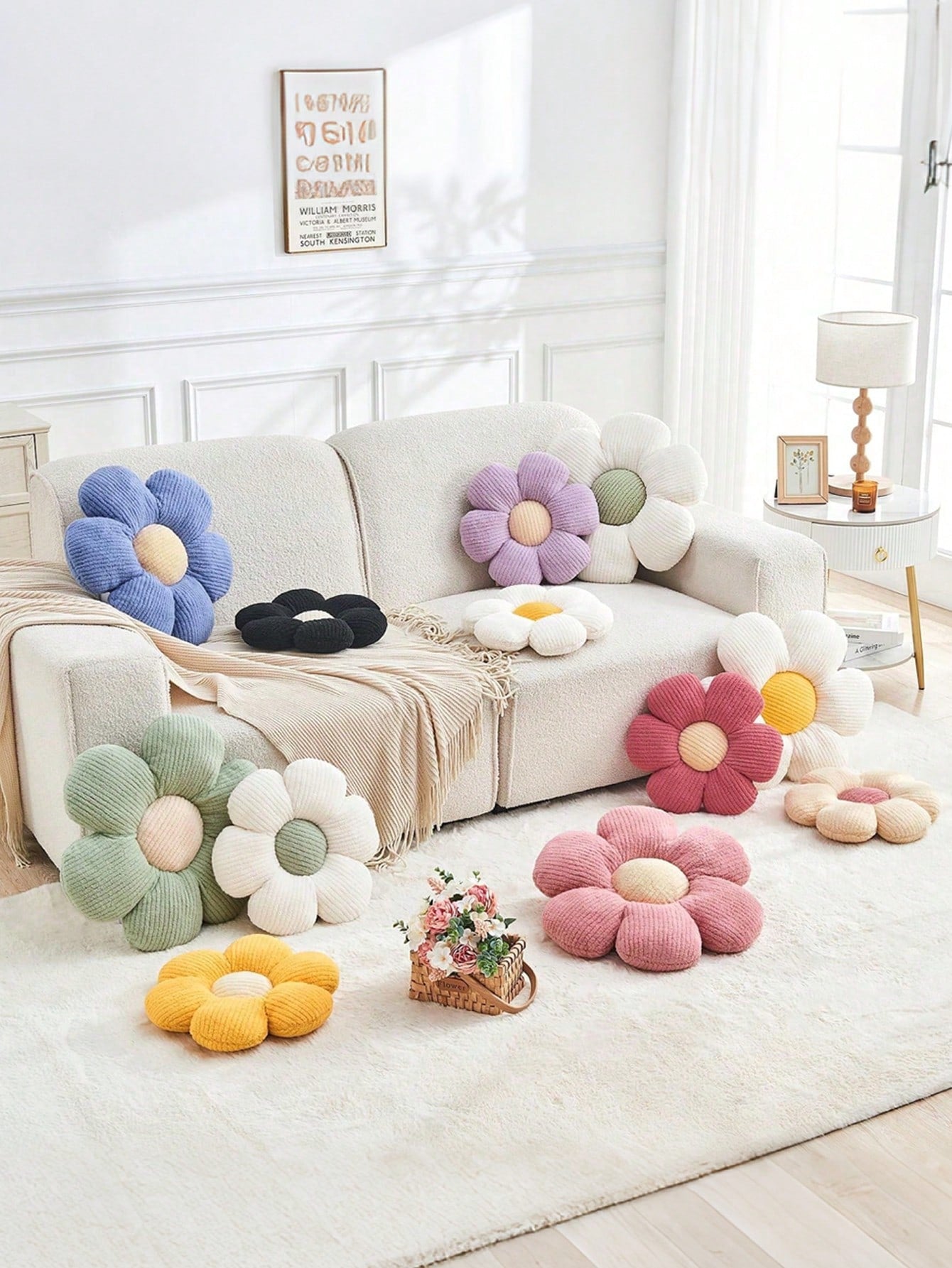 1pc Flower Shaped Throw Pillow, Decorative Cushion For Bed And Sofa, Daisy Pillow Home Decor, Bedroom Decoration, Room Decor, Daily Party, Spring Summer Pillow, Outdoor Garden Summer Cushion