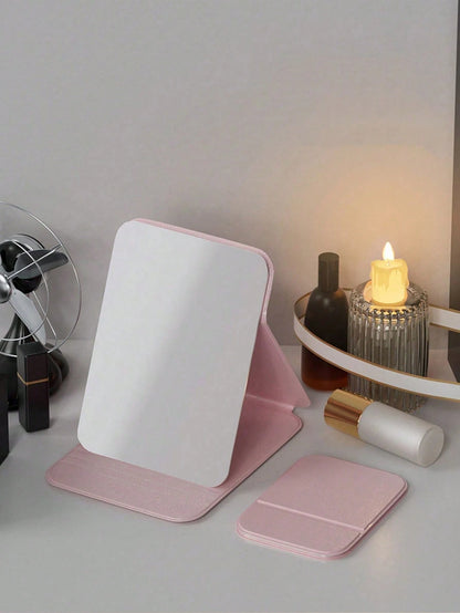 1pc Foldable High Definition Princess Makeup Mirror, Suitable For Student Dorm, Living Room, Bedroom, Bathroom, Travel Accessory, Birthday Gift, Suitable For Men, Mothers, Fathers, Best Friends And Te
