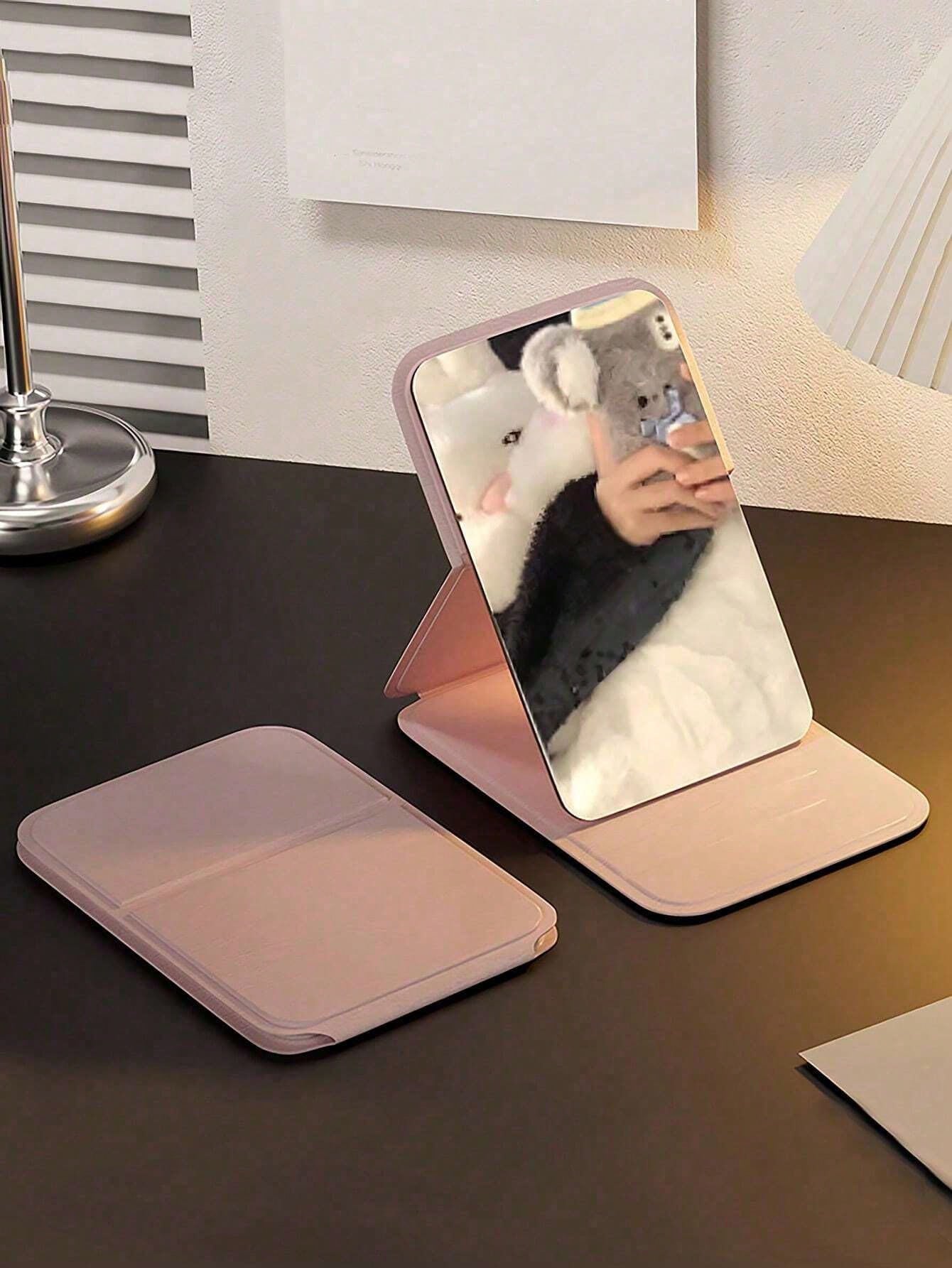 1pc Foldable High Definition Princess Makeup Mirror, Suitable For Student Dorm, Living Room, Bedroom, Bathroom, Travel Accessory, Birthday Gift, Suitable For Men, Mothers, Fathers, Best Friends And Te