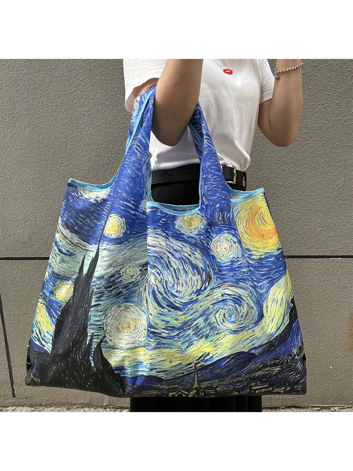1pc Foldable Large Capacity Tote Bag For Women, Minimalist Design, Versatile For Commuting, Travel, Shopping, Convenient Open-Close, Multi-Functional For Various Occasions, Classic, & Comfortable, Eas