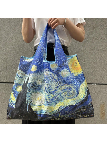 1pc Foldable Large Capacity Tote Bag For Women, Minimalist Design, Versatile For Commuting, Travel, Shopping, Convenient Open-Close, Multi-Functional For Various Occasions, Classic, & Comfortable, Eas
