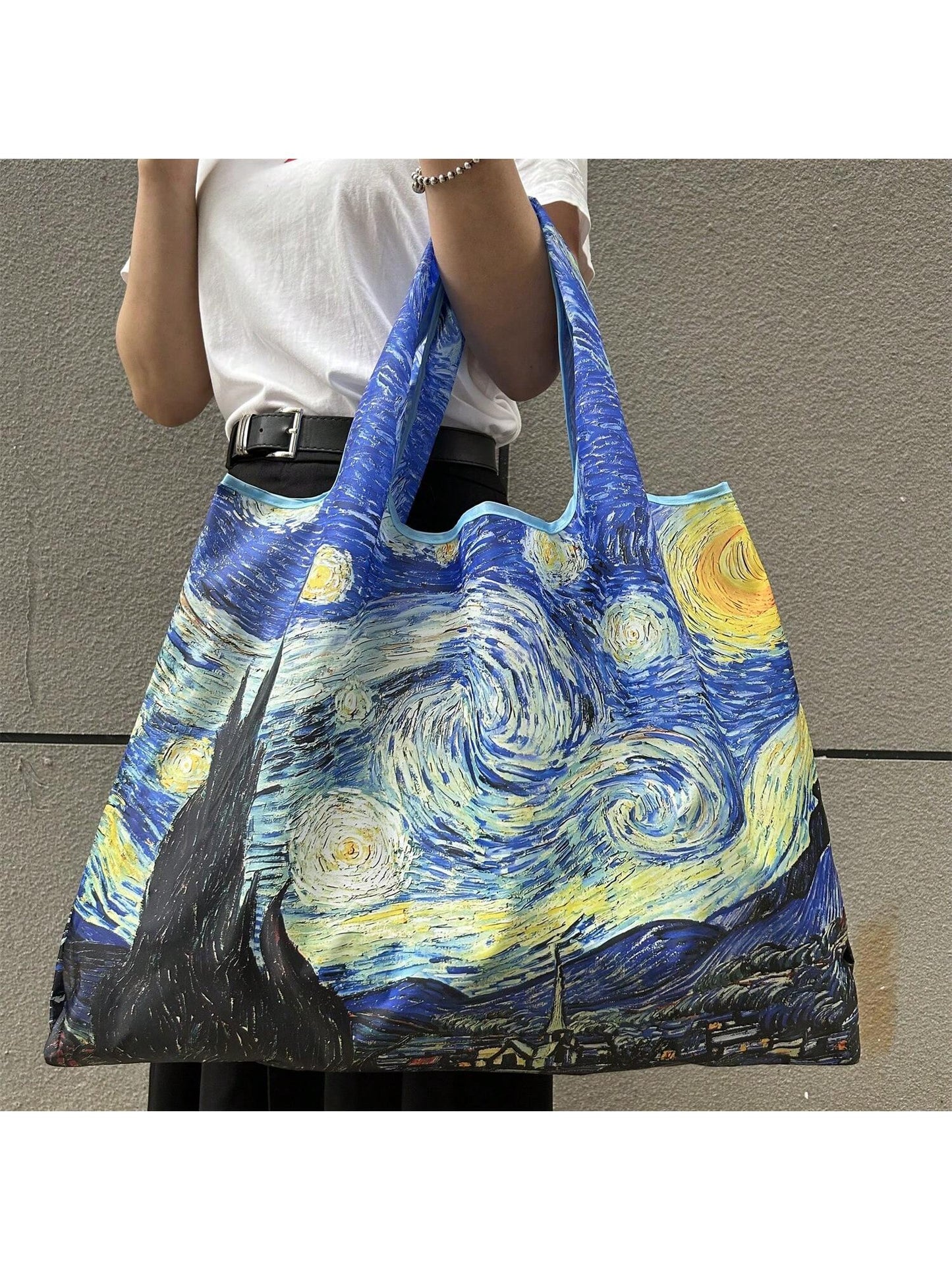 1pc Foldable Large Capacity Tote Bag For Women, Minimalist Design, Versatile For Commuting, Travel, Shopping, Convenient Open-Close, Multi-Functional For Various Occasions, Classic, & Comfortable, Eas