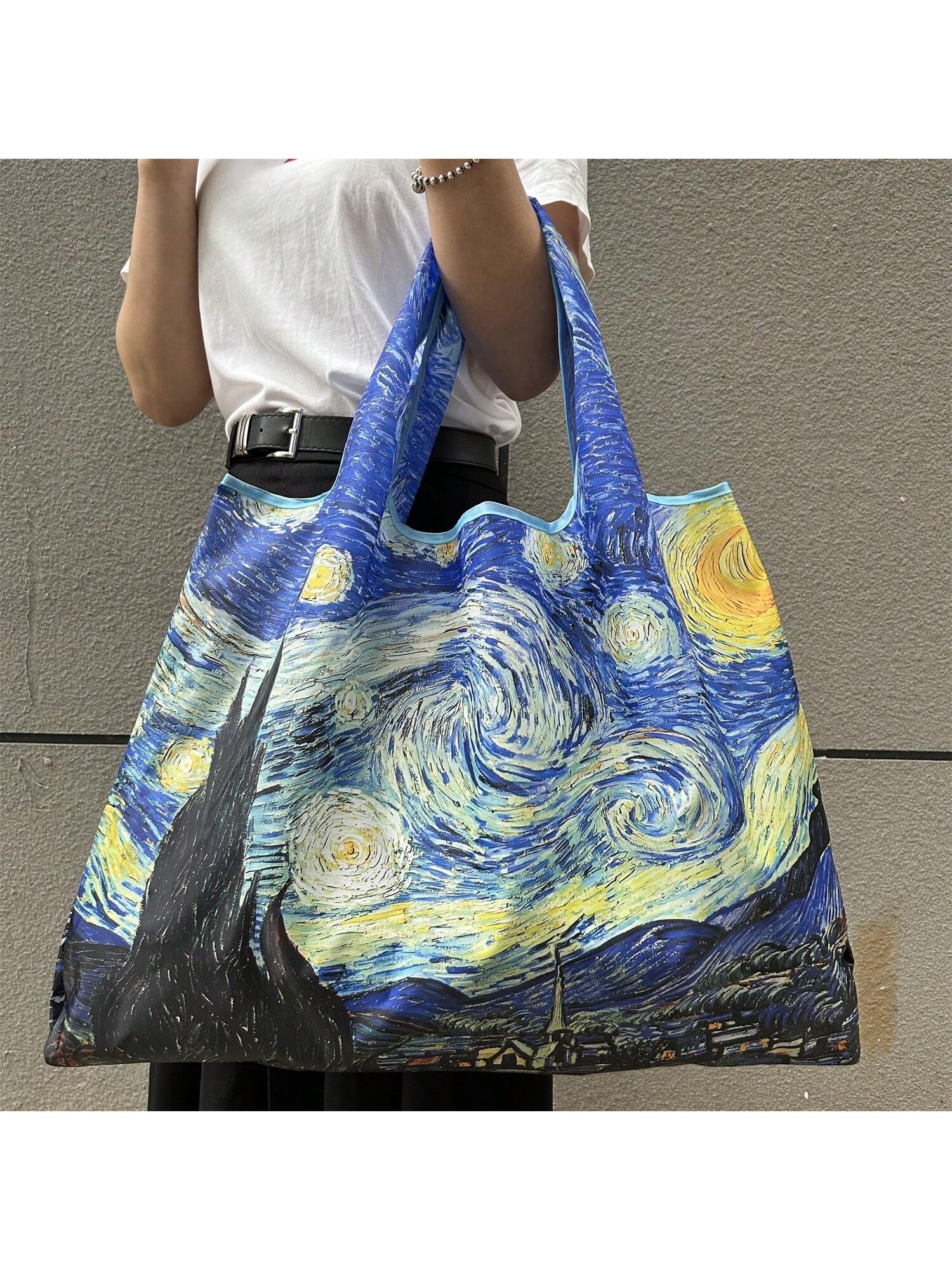 1pc Foldable Large Capacity Tote Bag For Women, Minimalist Design, Versatile For Commuting, Travel, Shopping, Convenient Open-Close, Multi-Functional For Various Occasions, Classic, & Comfortable, Eas