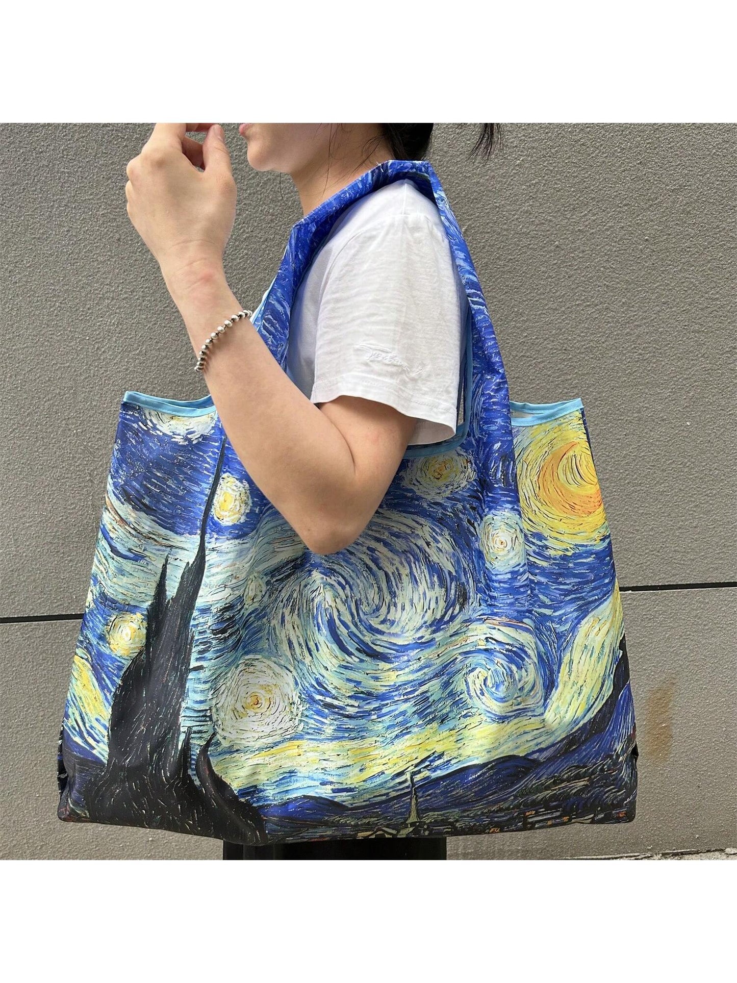 1pc Foldable Large Capacity Tote Bag For Women, Minimalist Design, Versatile For Commuting, Travel, Shopping, Convenient Open-Close, Multi-Functional For Various Occasions, Classic, & Comfortable, Eas