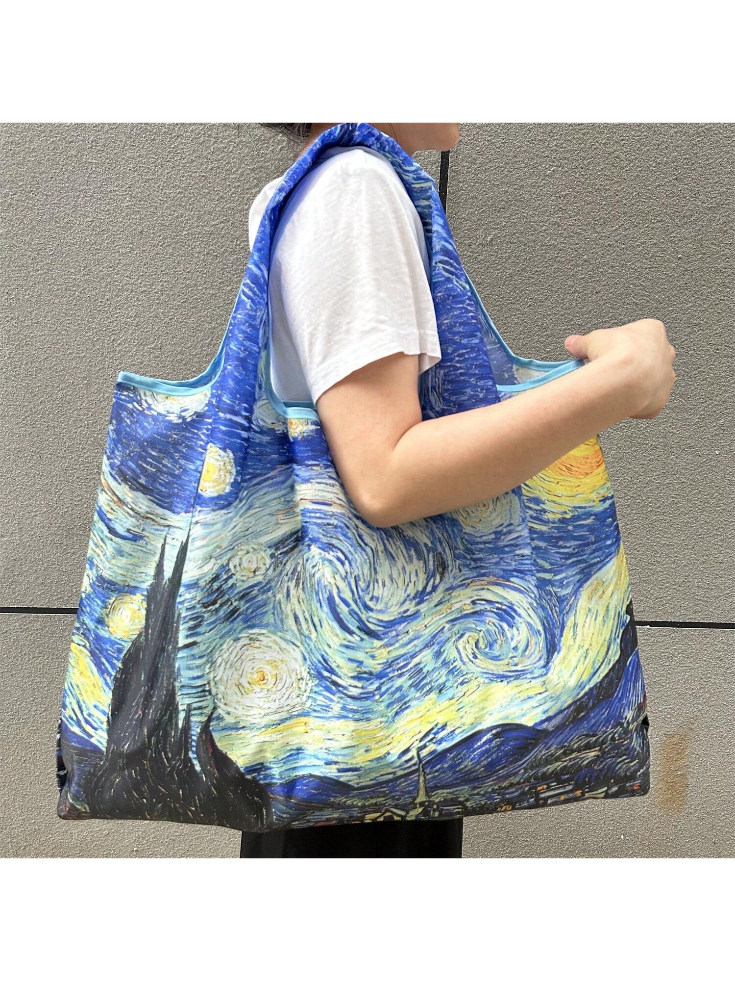 1pc Foldable Large Capacity Tote Bag For Women, Minimalist Design, Versatile For Commuting, Travel, Shopping, Convenient Open-Close, Multi-Functional For Various Occasions, Classic, & Comfortable, Eas