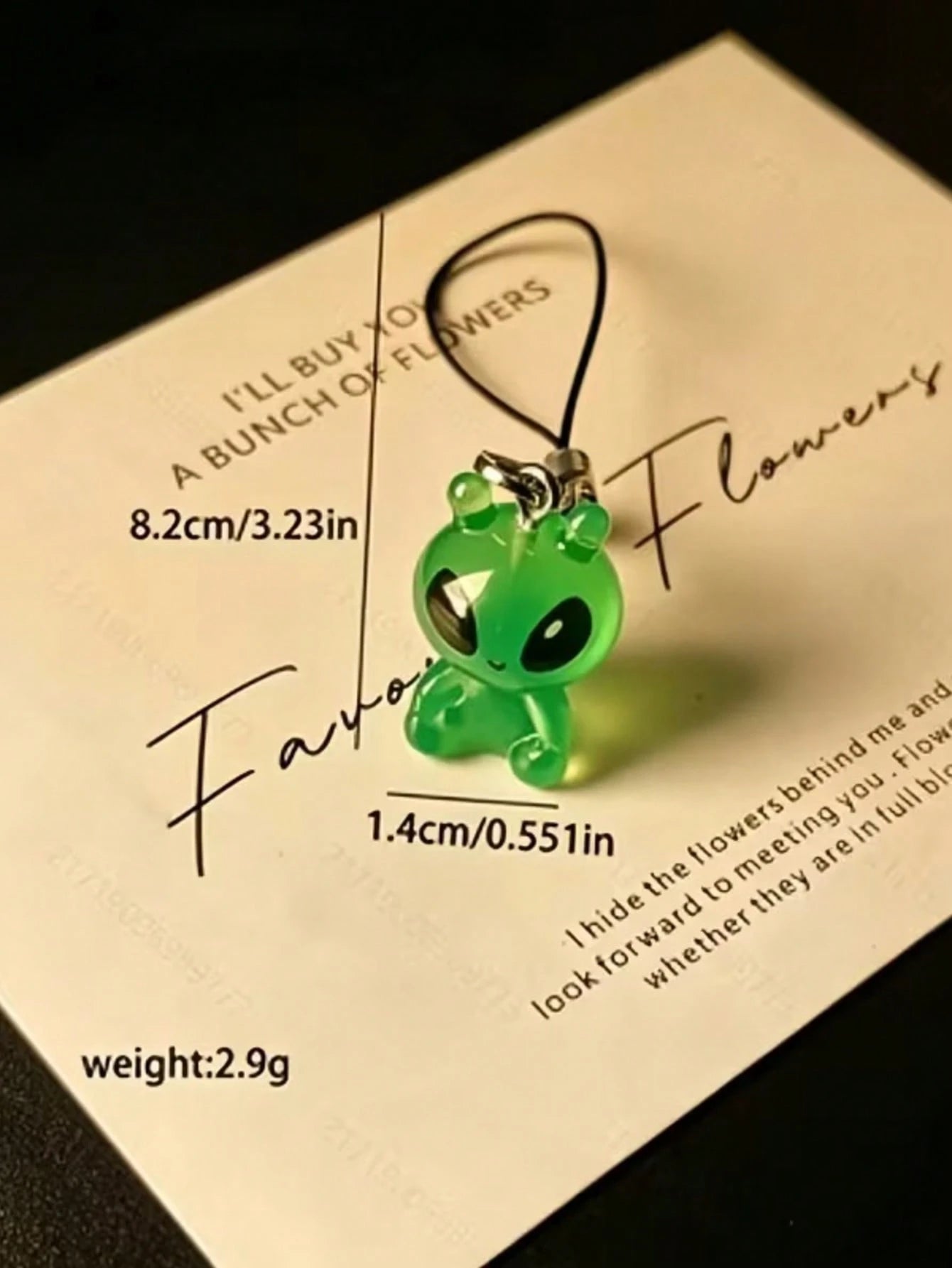 1pc Glow-In-The-Dark Green Alien Phone Lanyard, Cute Mini ET Alien Pendant, Ins Style Unique Niche Accessory