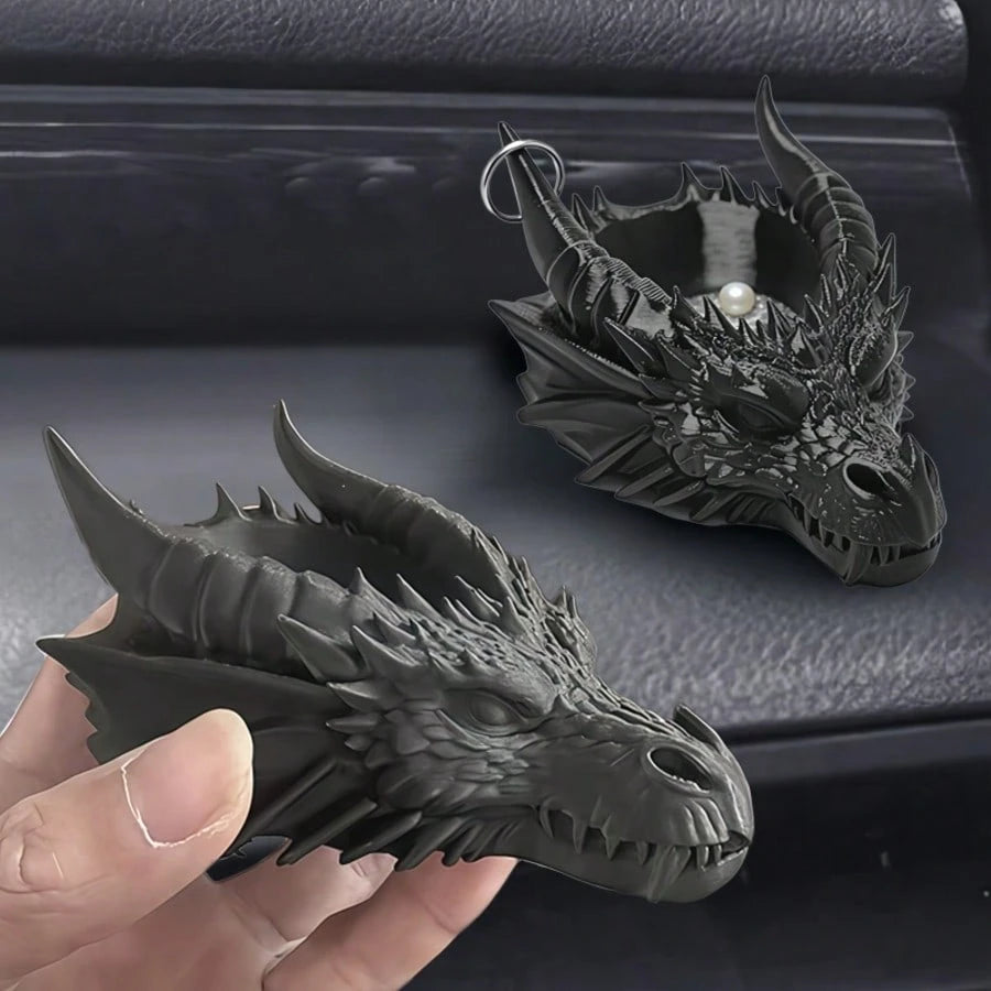 1PC Gothic Style Black Dragon Head Ornament, Dark Cool Appearance, Multi-Functional Storage, Suitable For Desktop, Car Interior Personalized Decoration