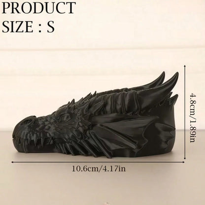 1PC Gothic Style Black Dragon Head Ornament, Dark Cool Appearance, Multi-Functional Storage, Suitable For Desktop, Car Interior Personalized Decoration