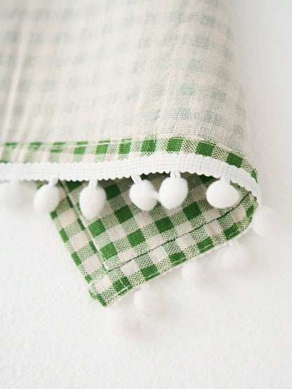 1pc Green Plaid Microwave Oven Cover, Countryside Style, Women's Day, Travel Essentials, Wedding Favors, Y2k, Bedroom, Car Accessories Women, Kitchen Decor,Wedding,Y2k,Party,Mother's Day Gift,Bedroom