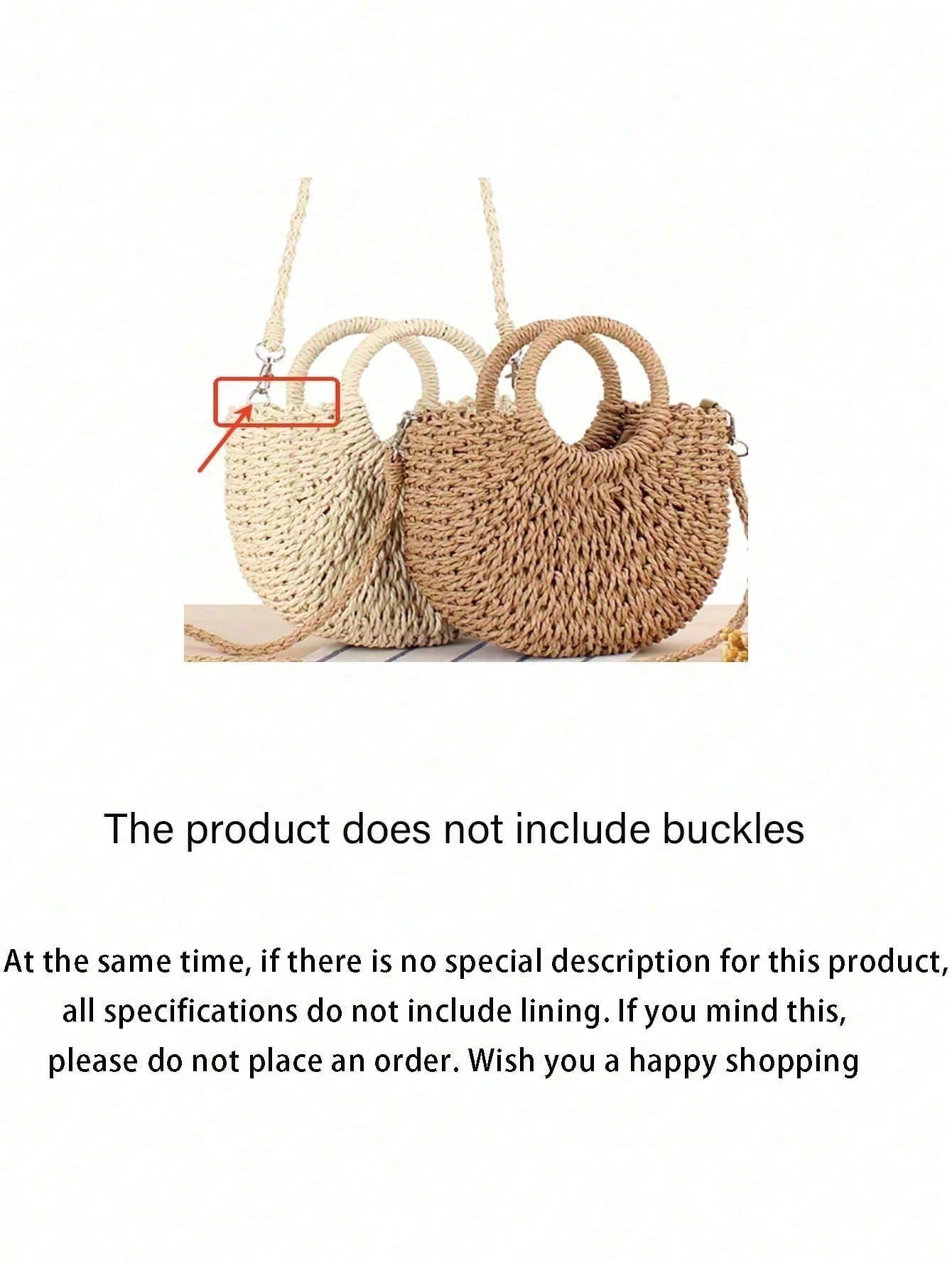 1pc Half Moon Shaped Handbag, Minimalist Ins Style, Half Moon Straw Woven Bag, Beach Handwoven Bag, Fashion Beach Vacation Straw Woven Bag, Holiday Women's Bag