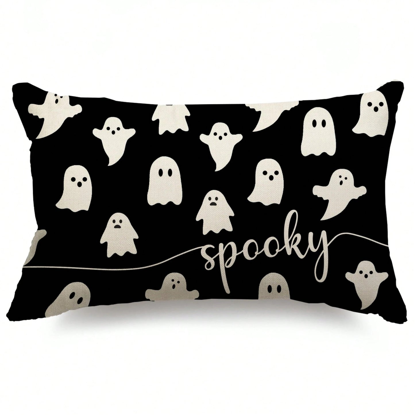 1pc Halloween Pillowcase Ghost Pattern Pillowcase Outdoor Halloween Decoration Pillow For Home Decor Single Side Without Pillow Core
