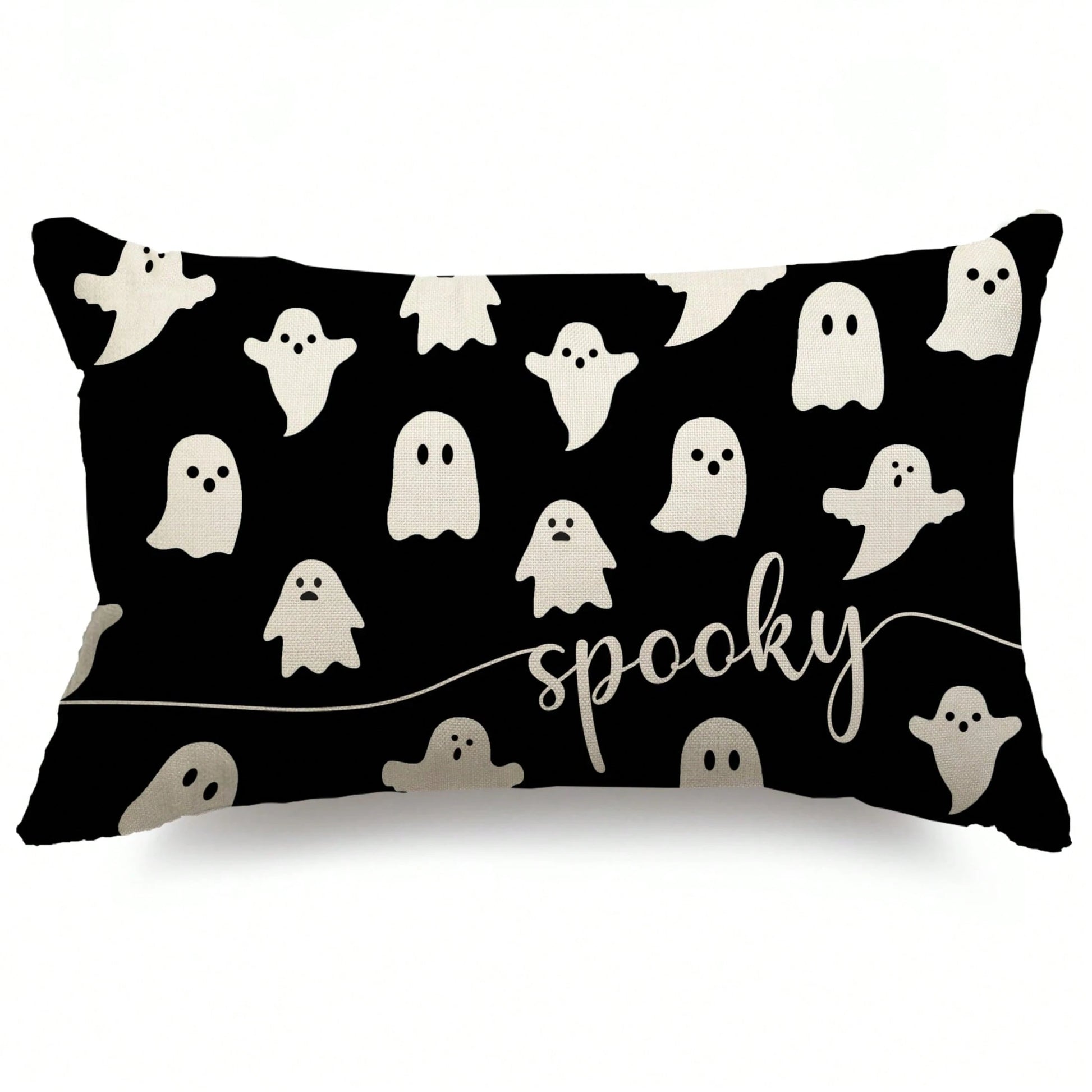 1pc Halloween Pillowcase Ghost Pattern Pillowcase Outdoor Halloween Decoration Pillow For Home Decor Single Side Without Pillow Core