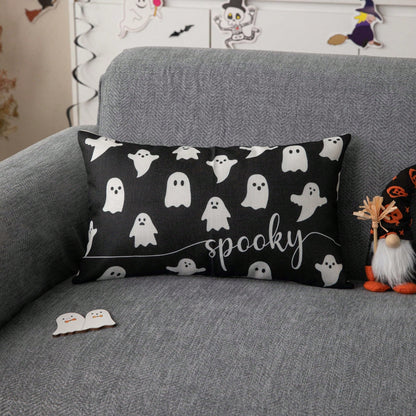 1pc Halloween Pillowcase Ghost Pattern Pillowcase Outdoor Halloween Decoration Pillow For Home Decor Single Side Without Pillow Core