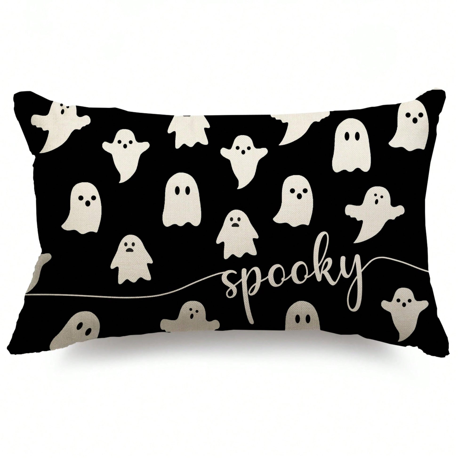 1pc Halloween Pillowcase Ghost Pattern Pillowcase Outdoor Halloween Decoration Pillow For Home Decor Single Side Without Pillow Core