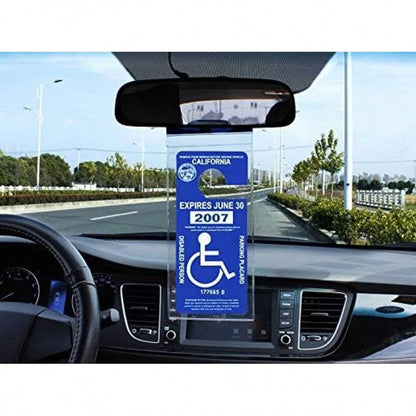 1PC Handicap Placard Holder For Auto, Ultra Transparent Handicapped Placard Holder, Handicap Parking Sign Holder With Large Hanger