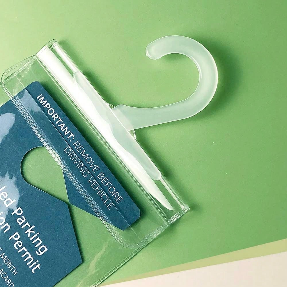 1PC Handicap Placard Holder For Auto, Ultra Transparent Handicapped Placard Holder, Handicap Parking Sign Holder With Large Hanger