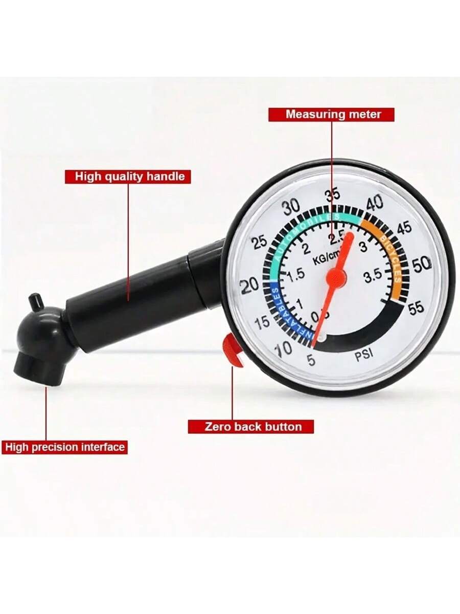 1pc High Precision Multifunctional Car Tire Pressure Gauge- Mechanical Air Pressure Meter For Emergency Detection