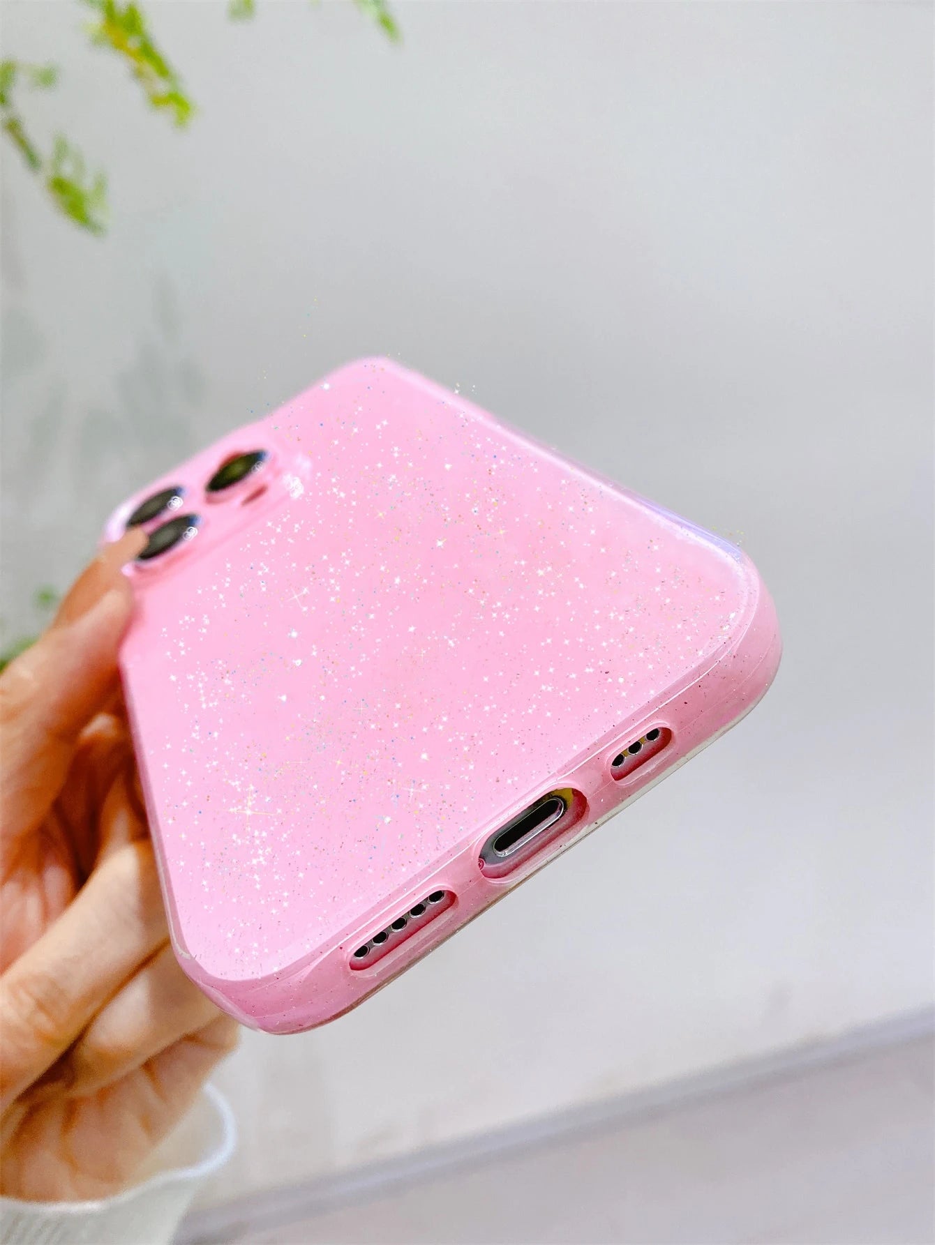 1pc High-Quality Pink Jelly Glitter Soft TPU Phone Case, Anti-Fall, Anti-Sweat, Anti-Fingerprint, Wear-Resistant, Non-Fading, Compatible With IPhone 17Pro Max/17Pro/17/16plus/16Pro Max/16/16Pro/15Pro