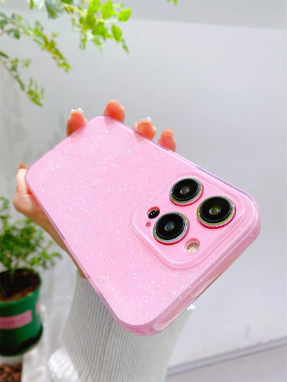 1pc High-Quality Pink Jelly Glitter Soft TPU Phone Case, Anti-Fall, Anti-Sweat, Anti-Fingerprint, Wear-Resistant, Non-Fading, Compatible With IPhone 17Pro Max/17Pro/17/16plus/16Pro Max/16/16Pro/15Pro