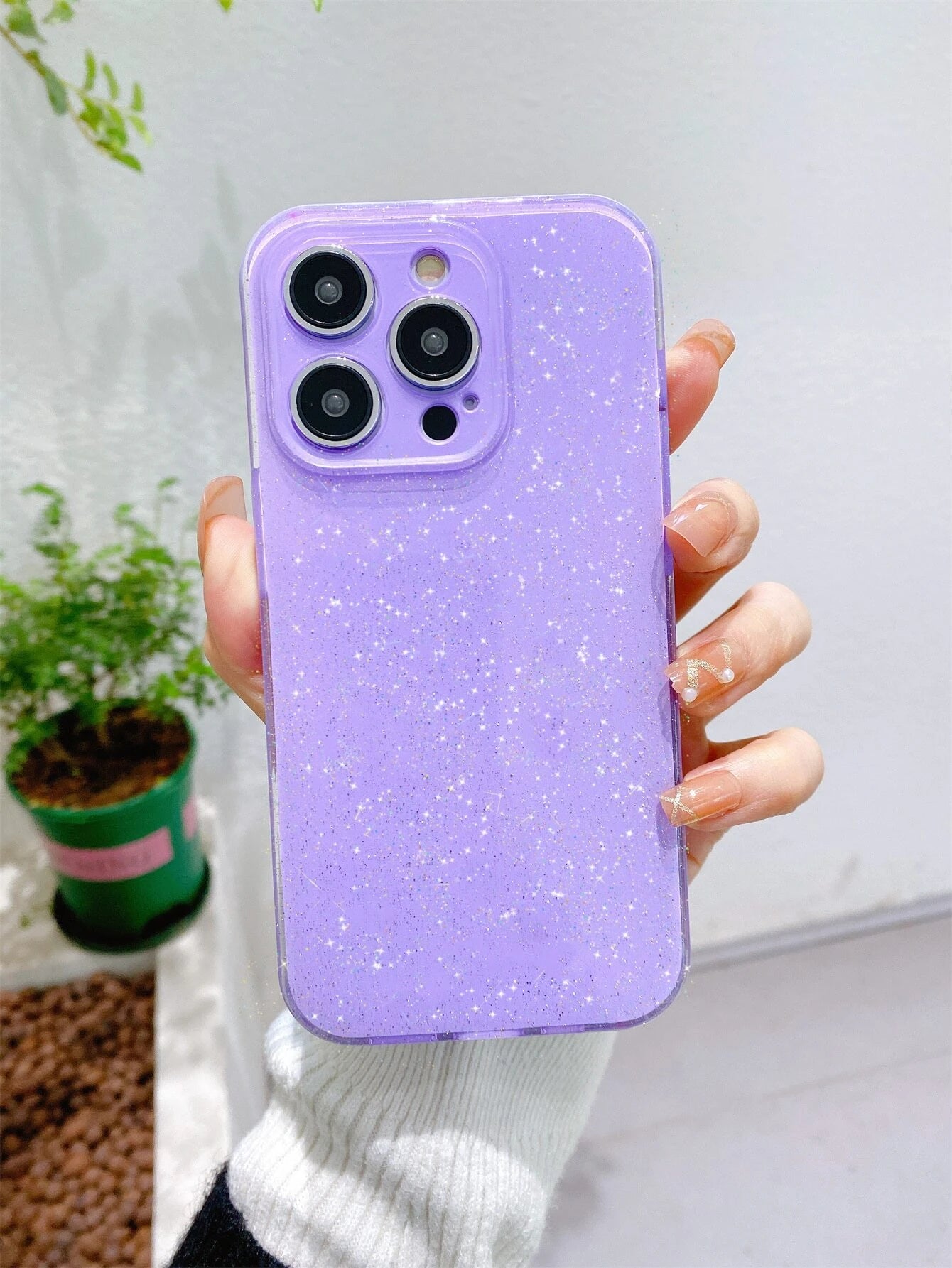 1pc High-Quality Pink Jelly Glitter Soft TPU Phone Case, Anti-Fall, Anti-Sweat, Anti-Fingerprint, Wear-Resistant, Non-Fading, Compatible With IPhone 17Pro Max/17Pro/17/16plus/16Pro Max/16/16Pro/15Pro