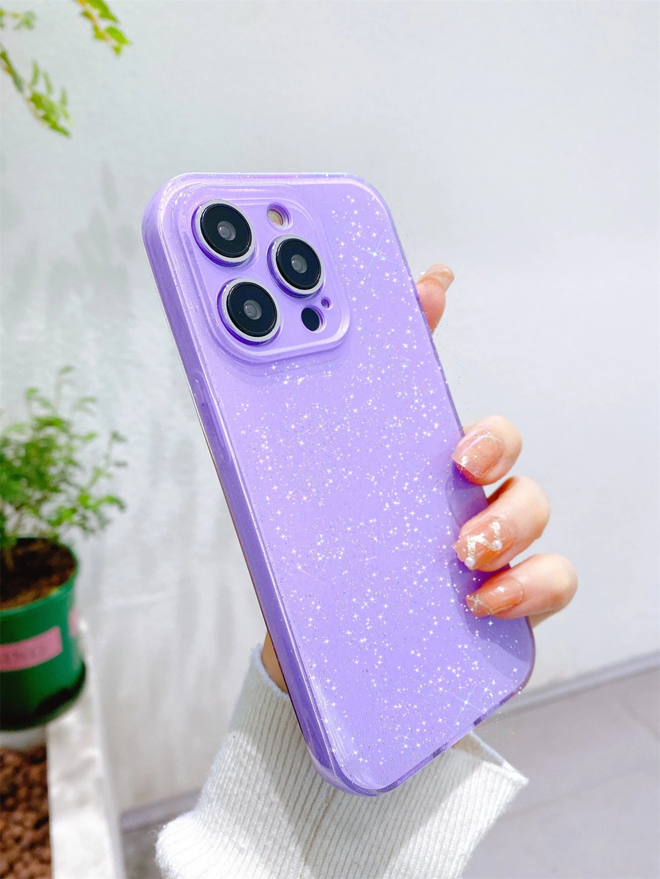 1pc High-Quality Pink Jelly Glitter Soft TPU Phone Case, Anti-Fall, Anti-Sweat, Anti-Fingerprint, Wear-Resistant, Non-Fading, Compatible With IPhone 17Pro Max/17Pro/17/16plus/16Pro Max/16/16Pro/15Pro