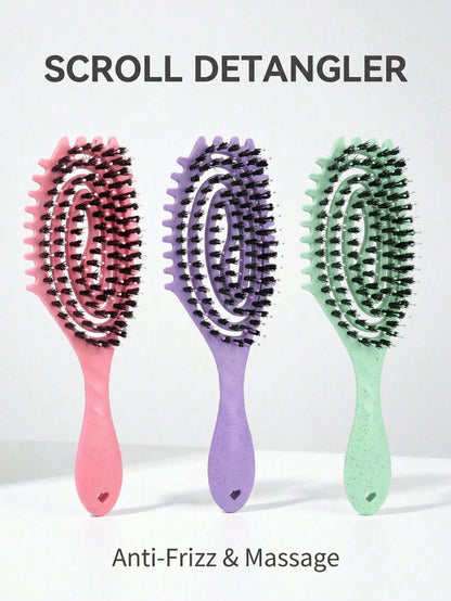 1pc Hollow Ventilated Hair Brush, Anti-Static Scalp Massage Cushion Comb, Professional Hair Salon Detangling Styling Tool, Suitable For Women And Men For Travel And Daily Use