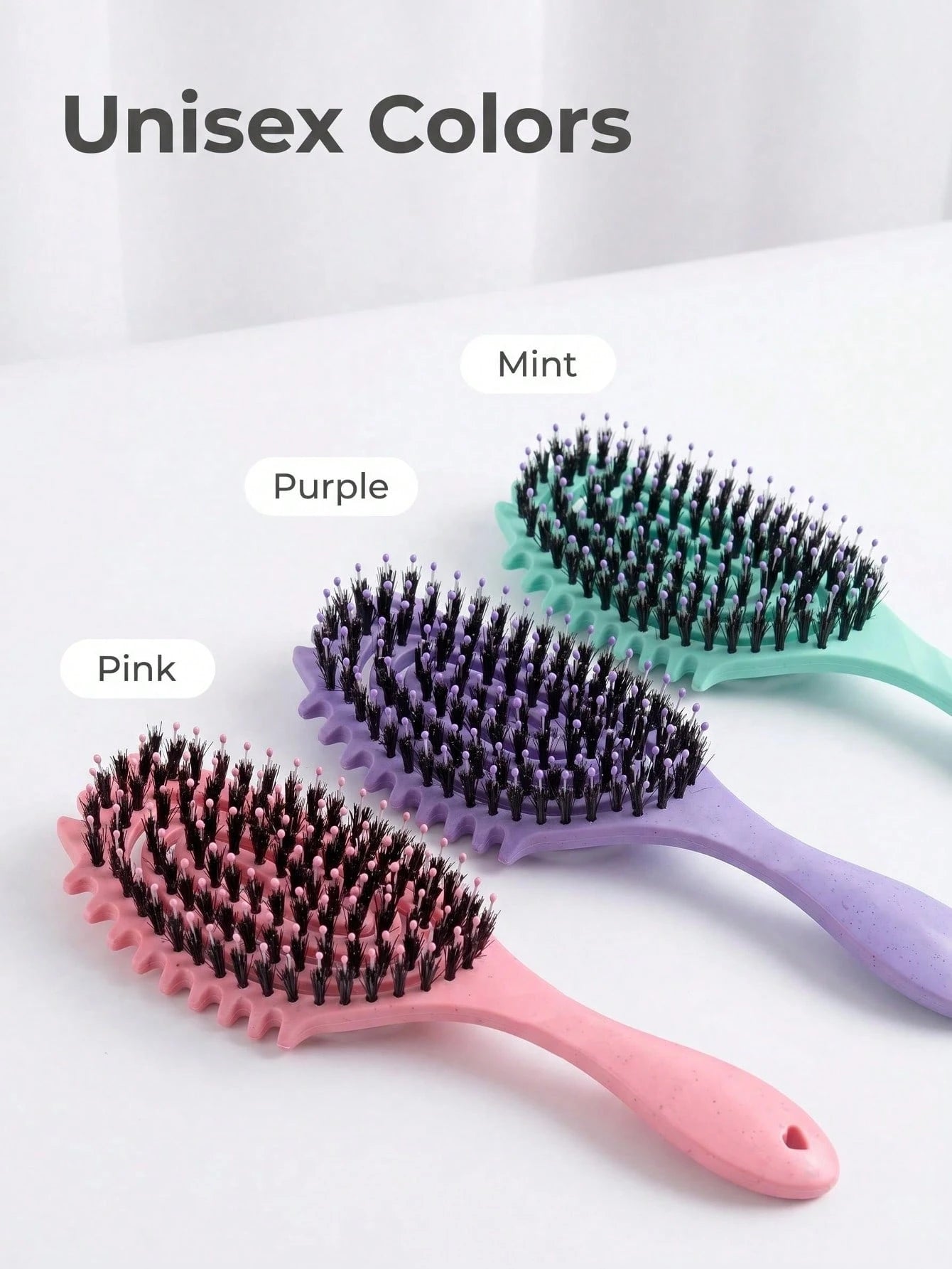 1pc Hollow Ventilated Hair Brush, Anti-Static Scalp Massage Cushion Comb, Professional Hair Salon Detangling Styling Tool, Suitable For Women And Men For Travel And Daily Use