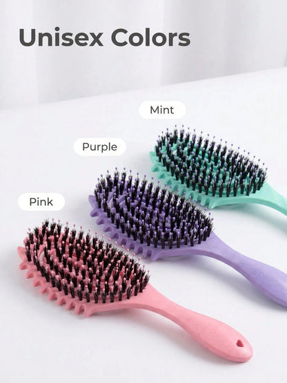 1pc Hollow Ventilated Hair Brush, Anti-Static Scalp Massage Cushion Comb, Professional Hair Salon Detangling Styling Tool, Suitable For Women And Men For Travel And Daily Use