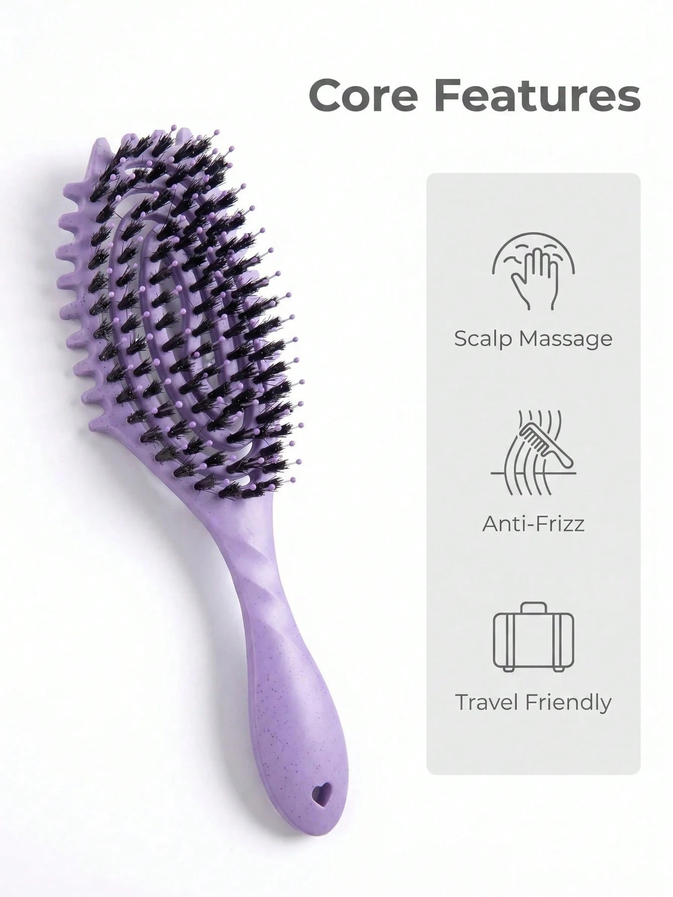 1pc Hollow Ventilated Hair Brush, Anti-Static Scalp Massage Cushion Comb, Professional Hair Salon Detangling Styling Tool, Suitable For Women And Men For Travel And Daily Use