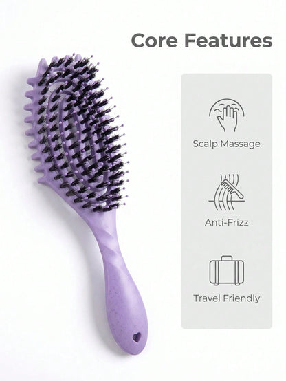 1pc Hollow Ventilated Hair Brush, Anti-Static Scalp Massage Cushion Comb, Professional Hair Salon Detangling Styling Tool, Suitable For Women And Men For Travel And Daily Use