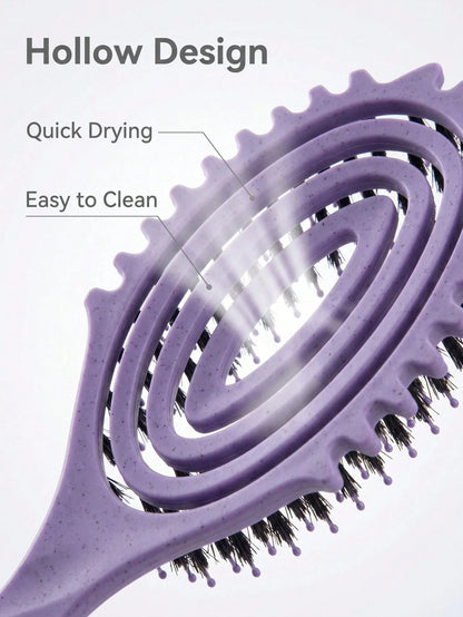 1pc Hollow Ventilated Hair Brush, Anti-Static Scalp Massage Cushion Comb, Professional Hair Salon Detangling Styling Tool, Suitable For Women And Men For Travel And Daily Use