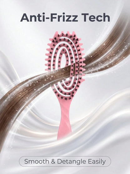 1pc Hollow Ventilated Hair Brush, Anti-Static Scalp Massage Cushion Comb, Professional Hair Salon Detangling Styling Tool, Suitable For Women And Men For Travel And Daily Use