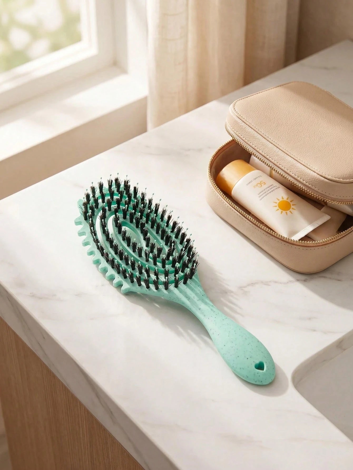 1pc Hollow Ventilated Hair Brush, Anti-Static Scalp Massage Cushion Comb, Professional Hair Salon Detangling Styling Tool, Suitable For Women And Men For Travel And Daily Use