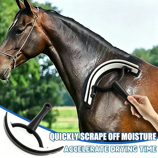 1Pc Horse Half-Moon Sweat Scraper. Designed For Gentle Care, Efficient Cleaning And Soothing Massage, Ideal For All Your Equestrian Needs.