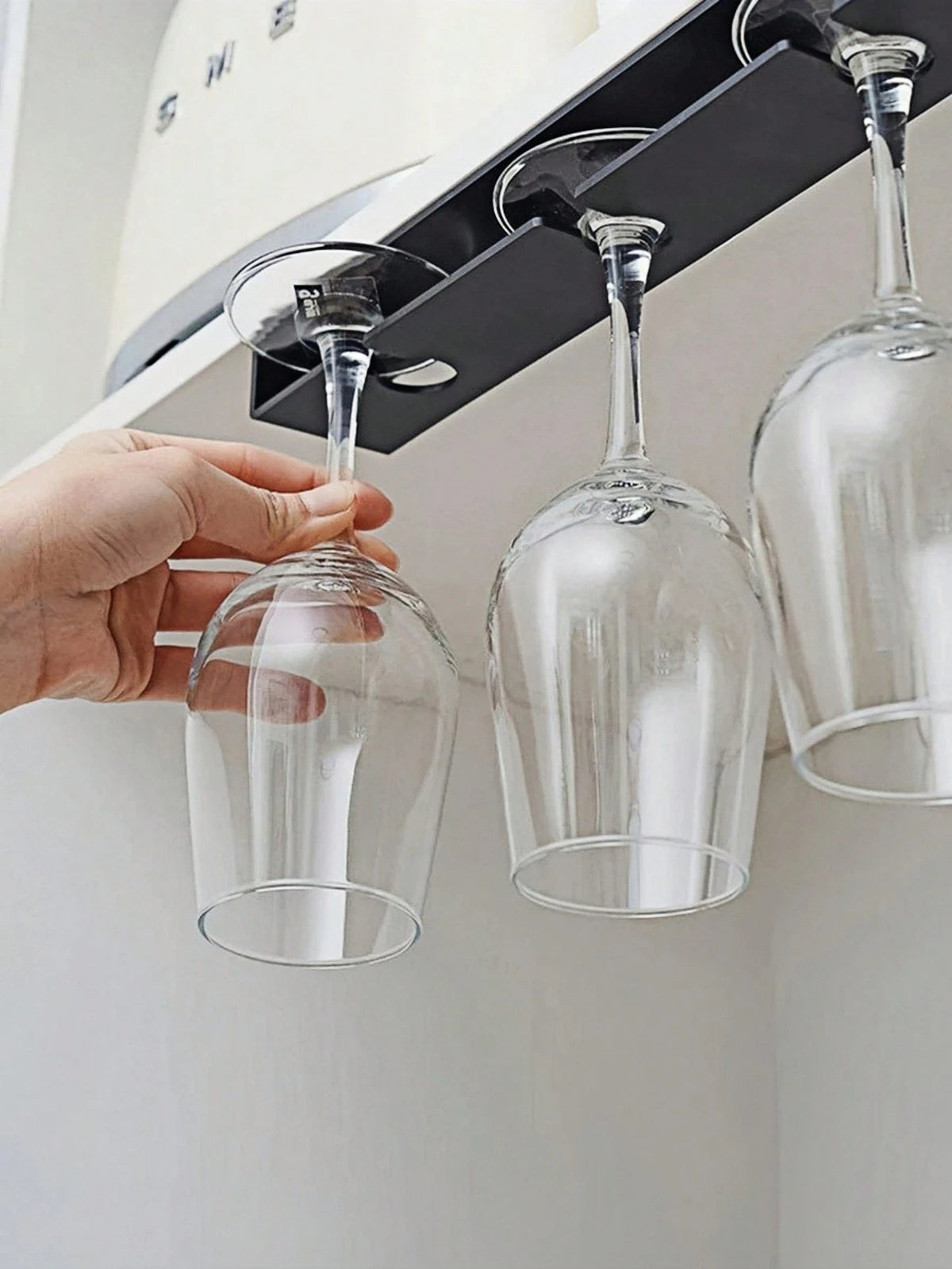 1pc Household Heat Resistant Practical Display Glass Cup Hanging Type No-Drilling Glass Cup Extra Thick Holder Home