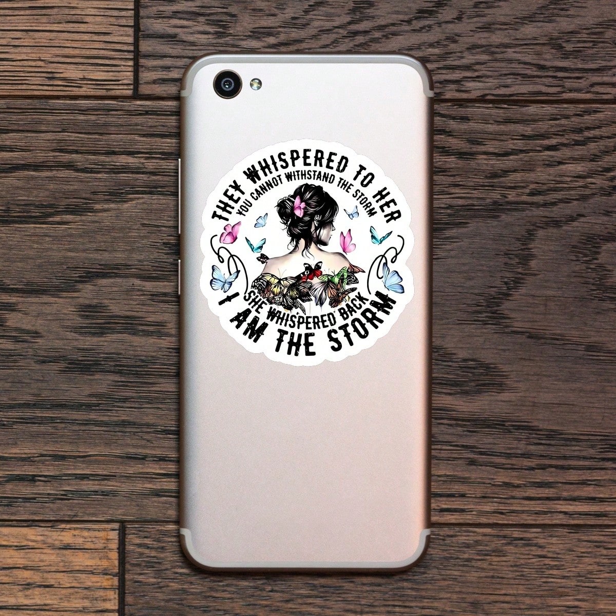 1PC I Am The Storm Sticker, Inspirational Warrior Quote Laptop Decal, Butterfly Women Rights Water Bottle & Tumbler Sticker, Waterproof Durable Vinyl Die Cut Decal For Feminism Car Decor, Empowering G