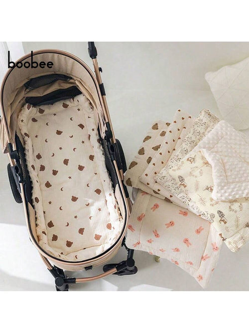 1pc Infant Stroller Seat Cushion, Cartoon Cute Pattern- High Quality 3D Bead Plush, Skin-Friendly Soft, Reversible, Suitable For High View Travel Strollers, Most Baby Carriages, Perfect Gift For Baby