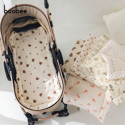 1pc Infant Stroller Seat Cushion, Cartoon Cute Pattern- High Quality 3D Bead Plush, Skin-Friendly Soft, Reversible, Suitable For High View Travel Strollers, Most Baby Carriages, Perfect Gift For Baby
