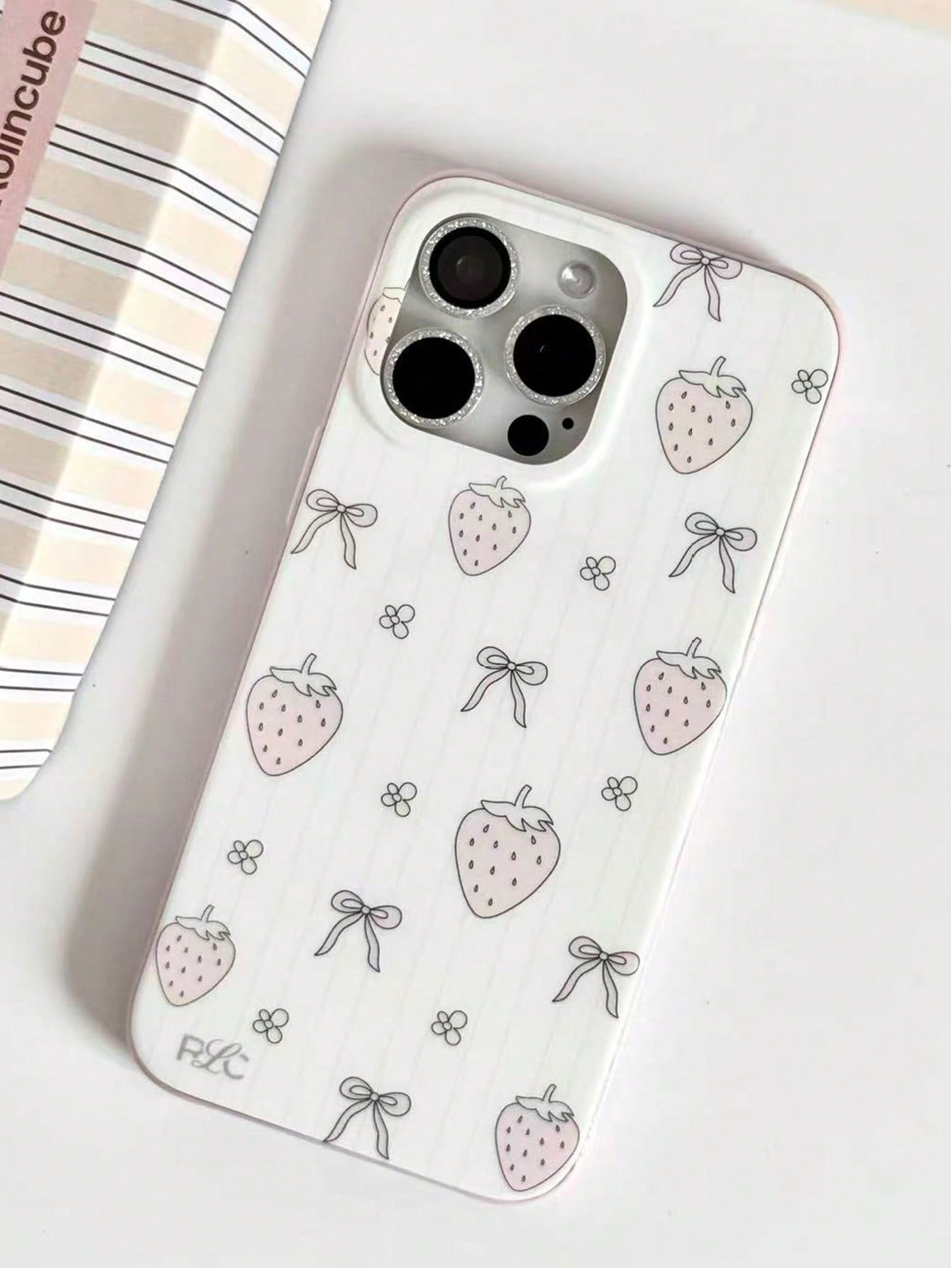 1PC Ins Strawberry Bow IMD Full Coverage Anti-Drop TPU Phone Case Compatible With Apple 11 Pro Max/12 Pro Max/13 Pro Max/14 Pro Max/15 Pro Max/16 Pro Max/17 Pro Max