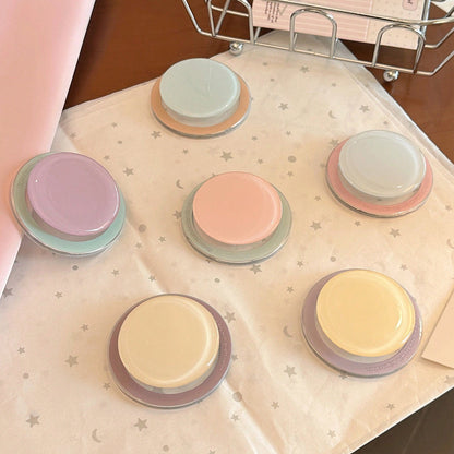 1pc INS Style Magnetic Phone Holder, Strong Adsorption, Original Korean Fresh Contrast Color, Suitable For MagSafe Magnetic Holder, Expandable Air Cushion Stand, Macaron Solid Color, Compatible With A